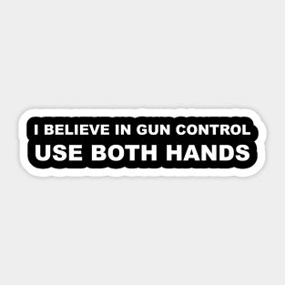 I BELIEVE IN GUN CONTROL Sticker